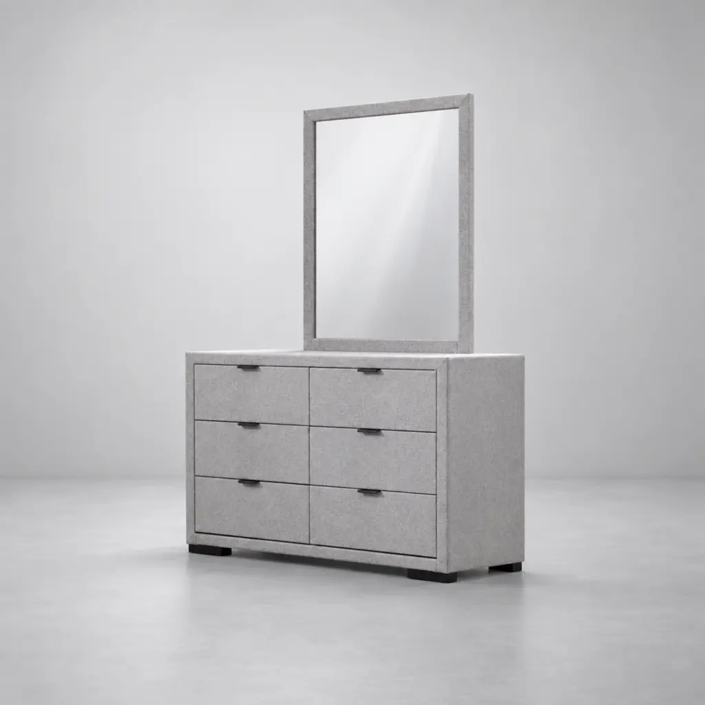 Astra Dresser Mirror Light Grey United Furniture