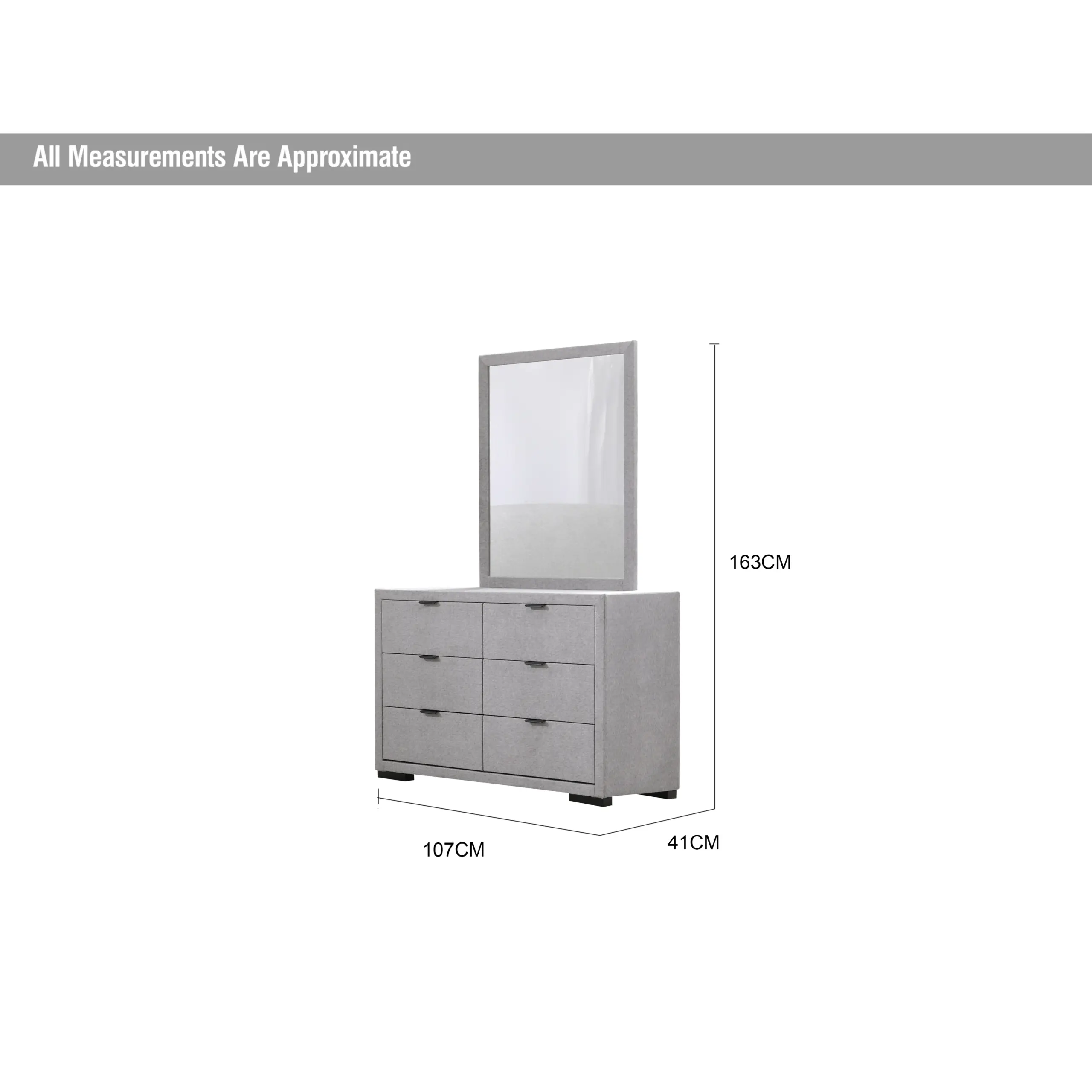 Astra Dresser Mirror Light Grey Dia United Furniture