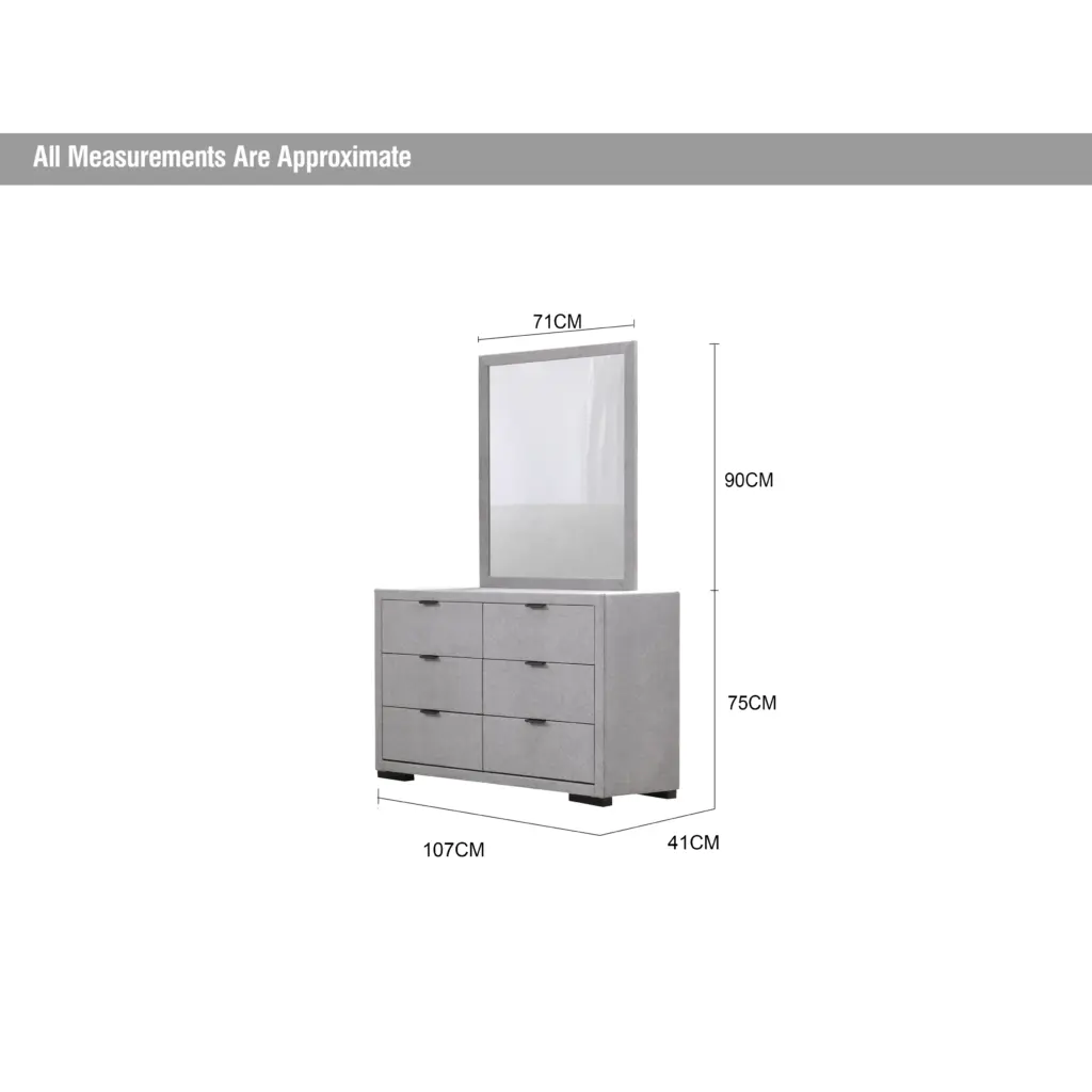 Dream Dresser Mirror Light Grey Dia United Furniture