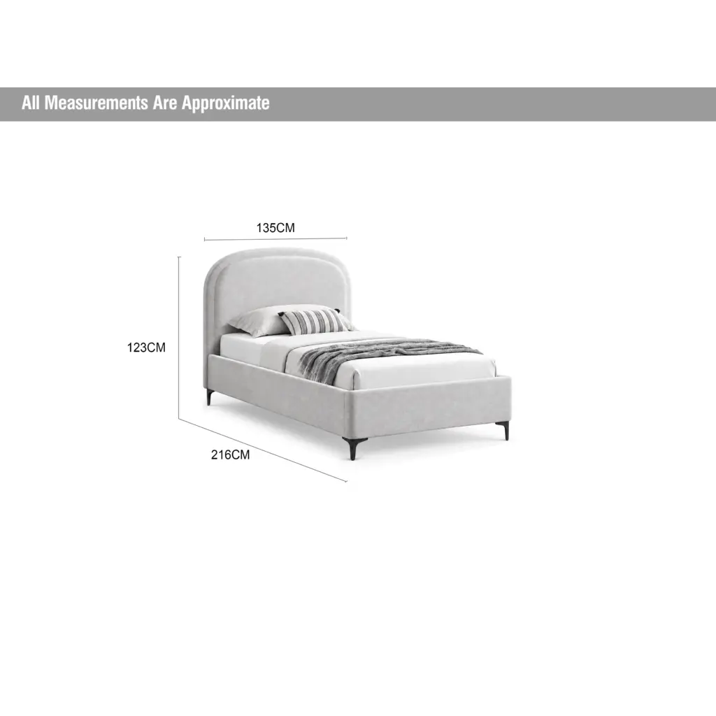 Drema Single Bed (With Hydraulic Storage) - Light Grey - Thumbnail Image 4
