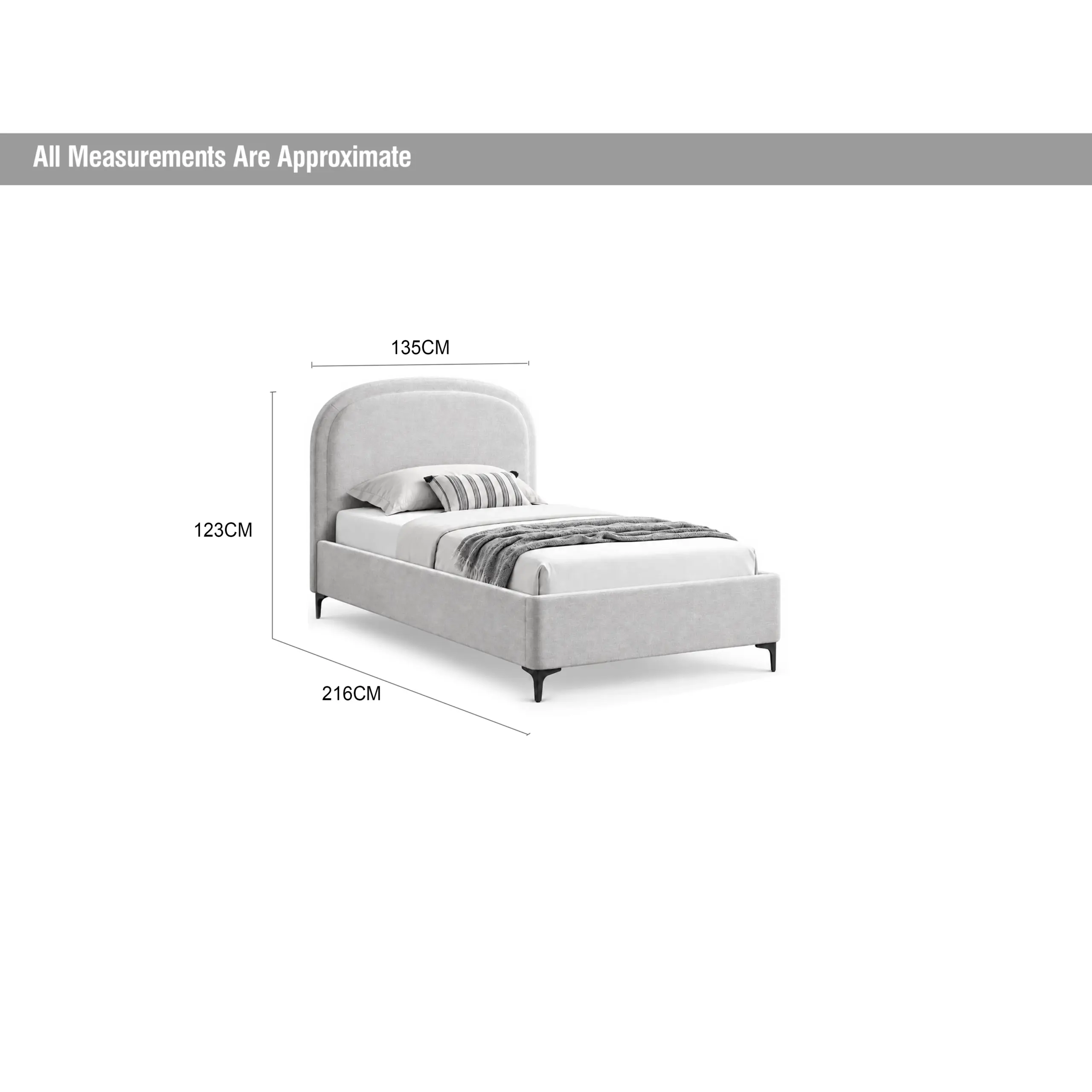 Drema Single Bed (With Hydraulic Storage) - Light Grey - Image 4