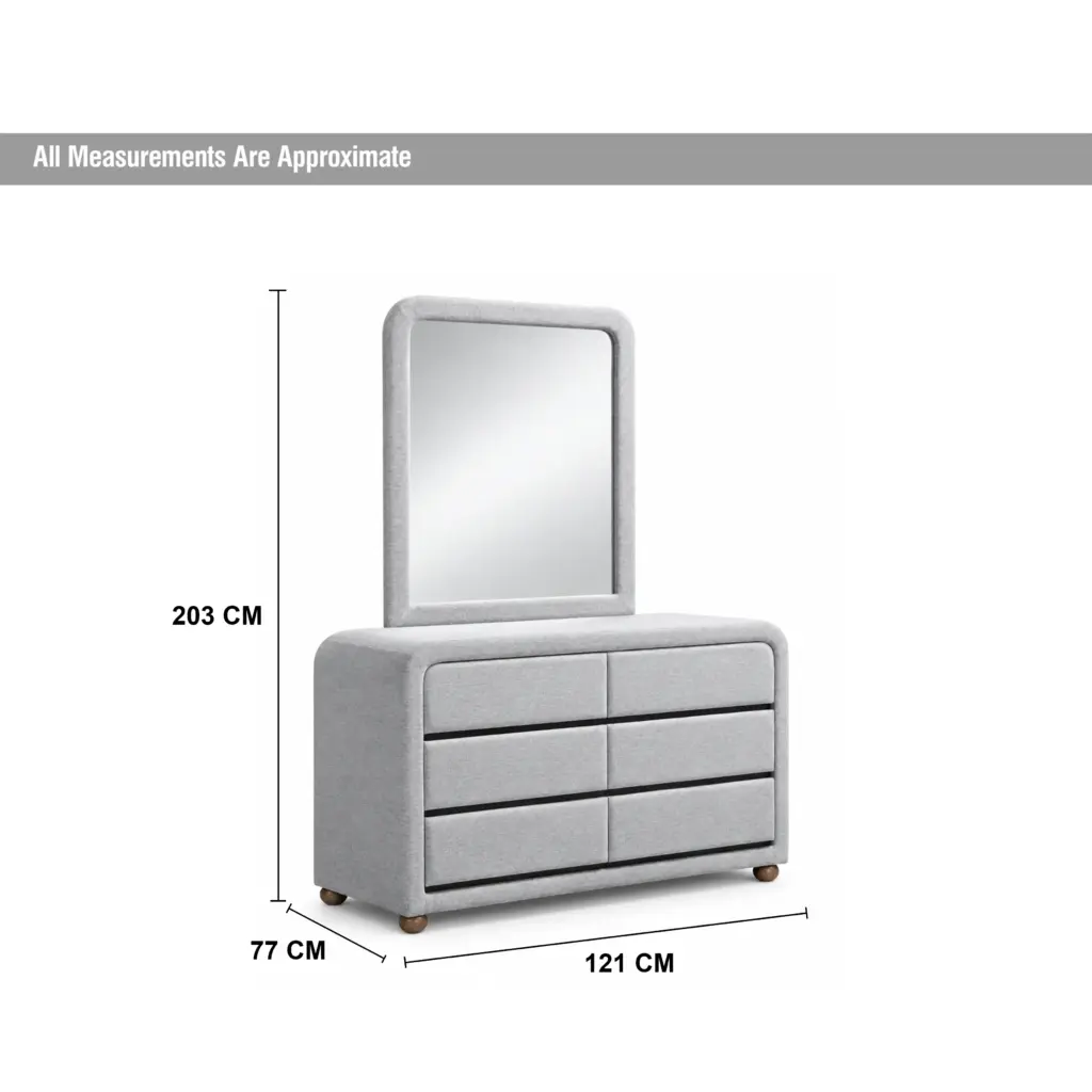 Elysian Dresser With Mirror Grey Dim United Furniture
