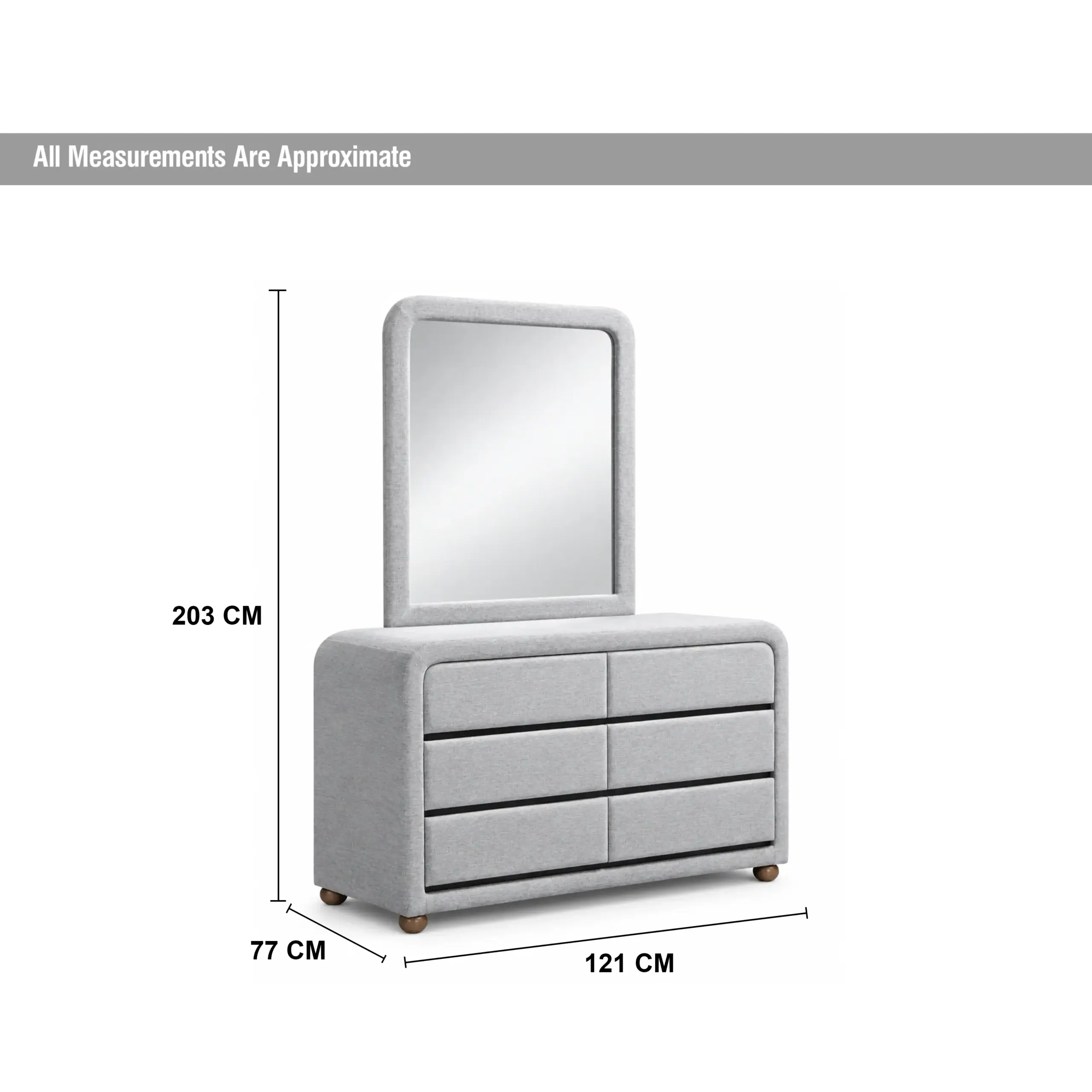 Elysian Dresser With Mirror Grey Dim United Furniture