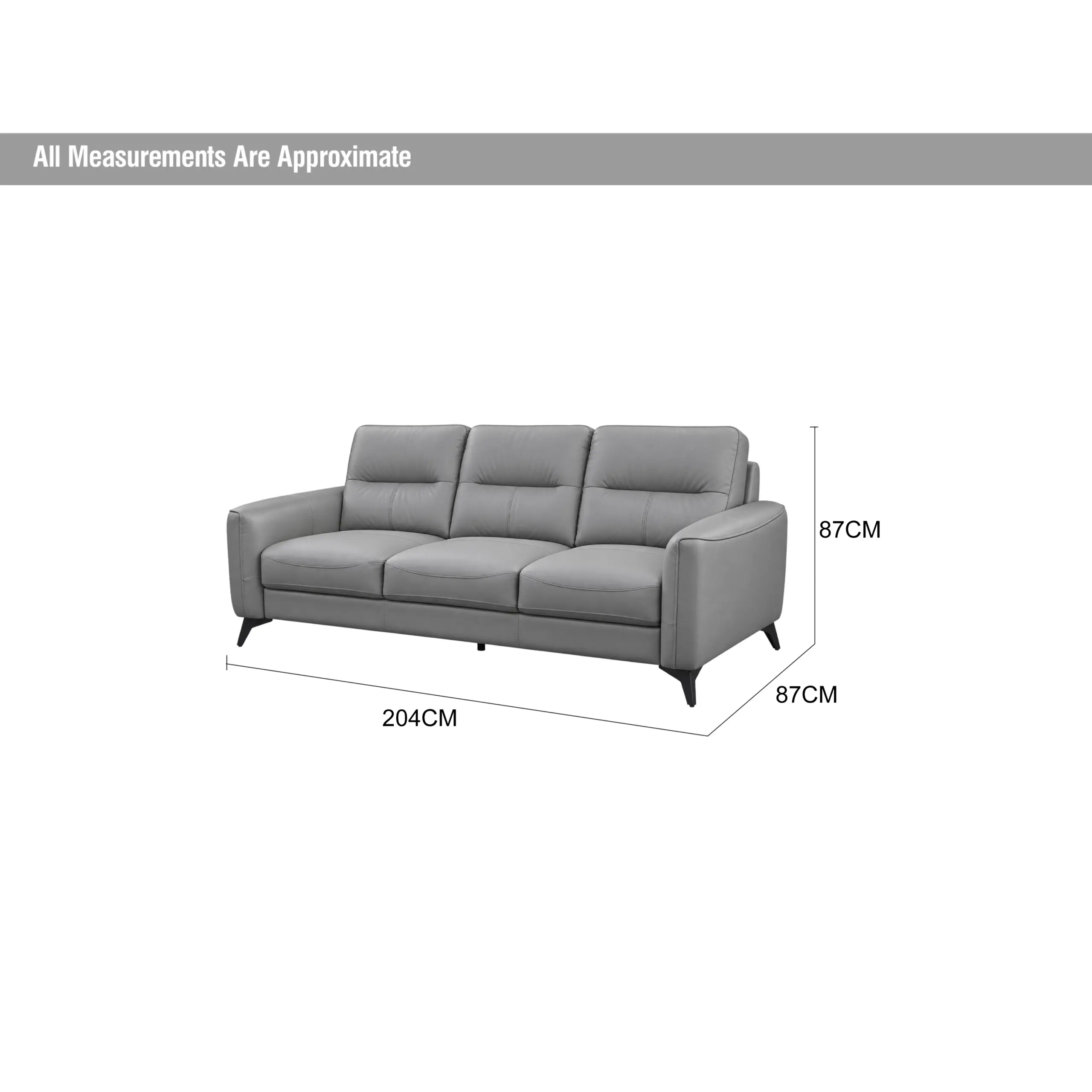 Madison 3 Seater Sofa Silver Dia United Furniture