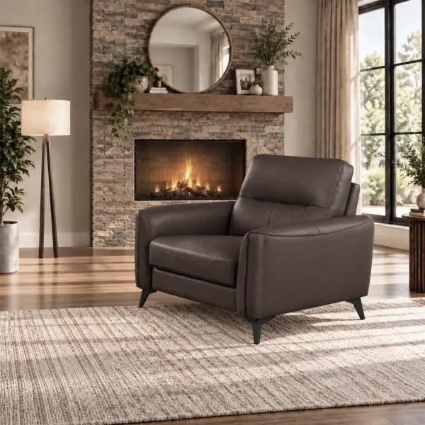 Madison Leather Single Seater - Dark Brown