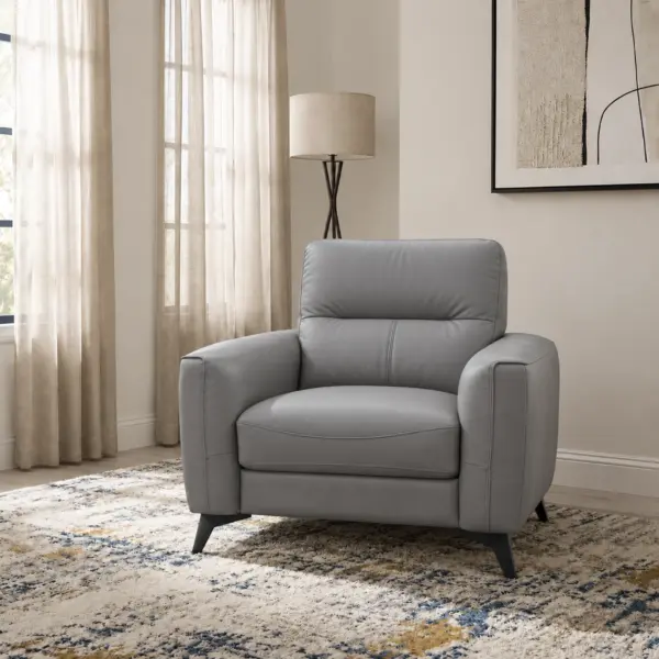 Madison Leather Single Seater - Silver