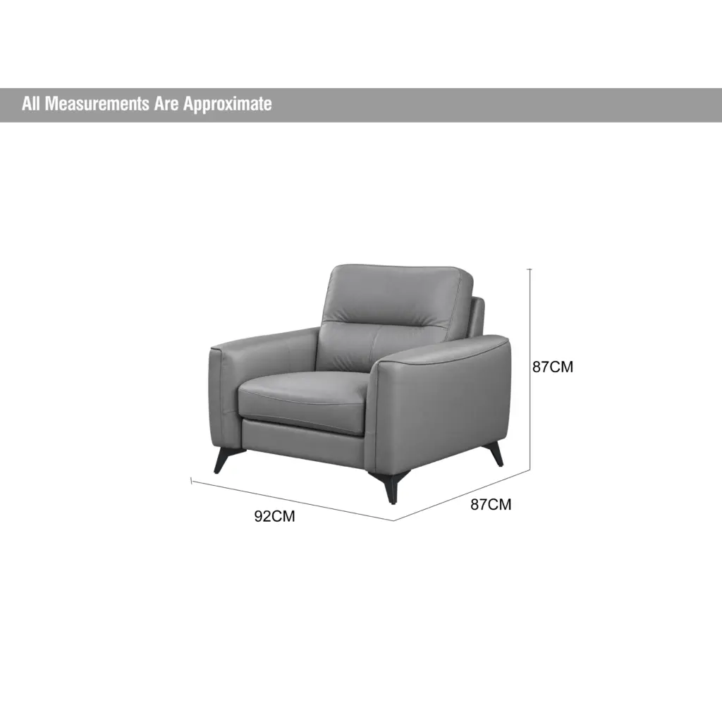 Madison Single Seater Sofa Silver Dia United Furniture