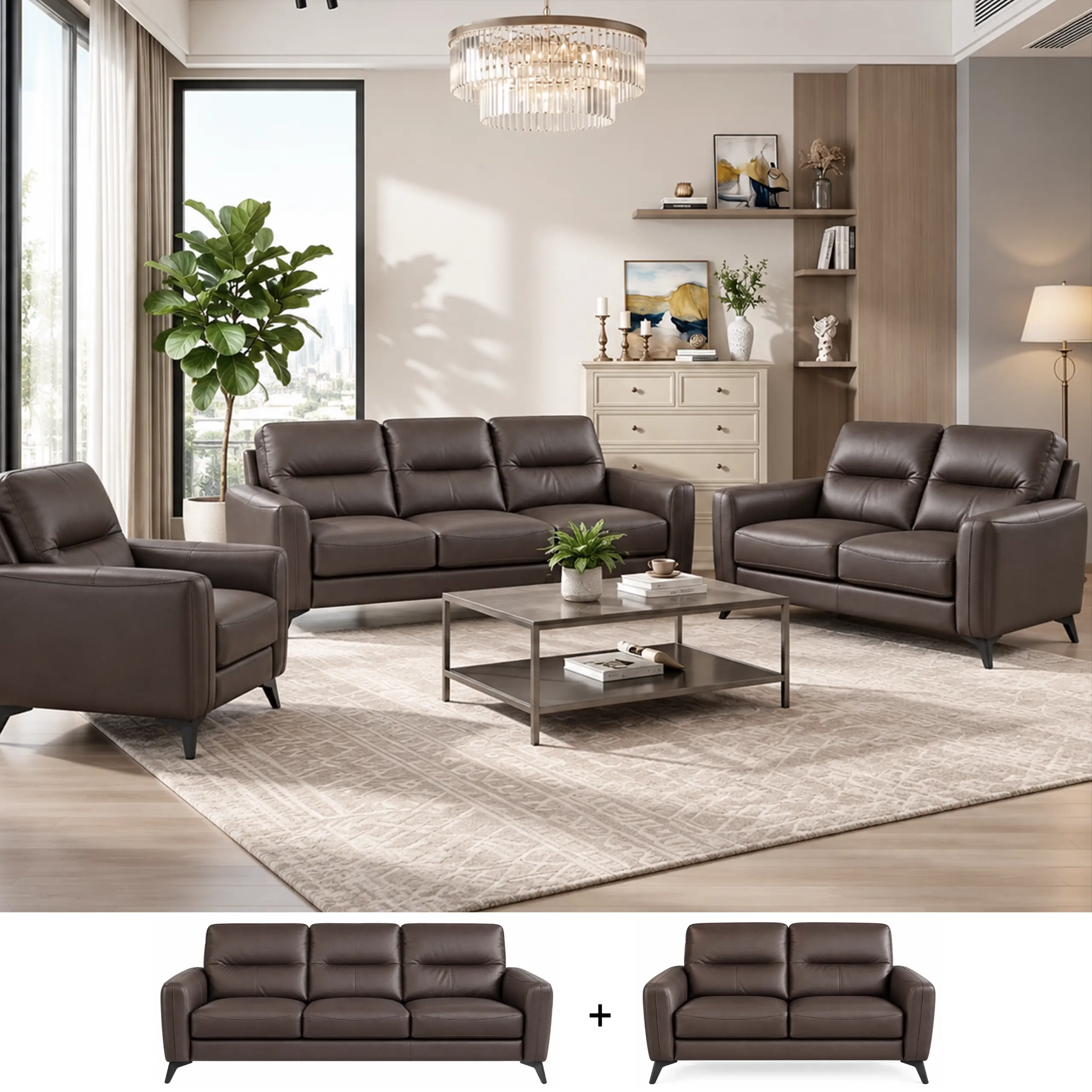 Madison Sofa Set Dark Brown Bg United Furniture