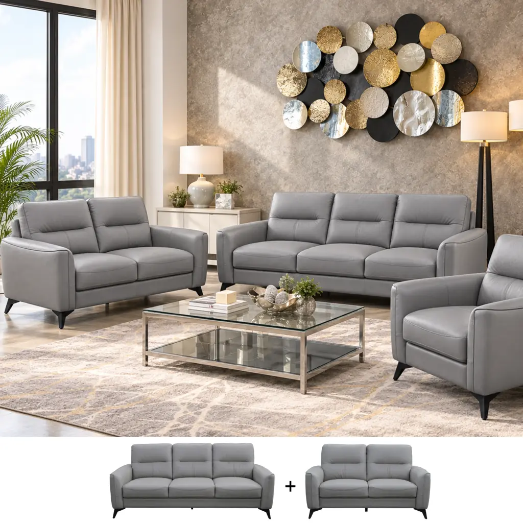 Madison Sofa Set Silver Bg United Furniture
