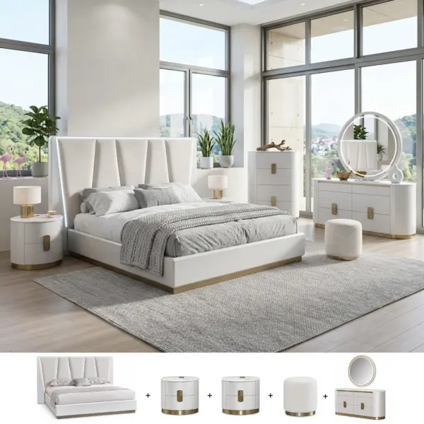 Naseem 6 Pcs. King Bedroom Set