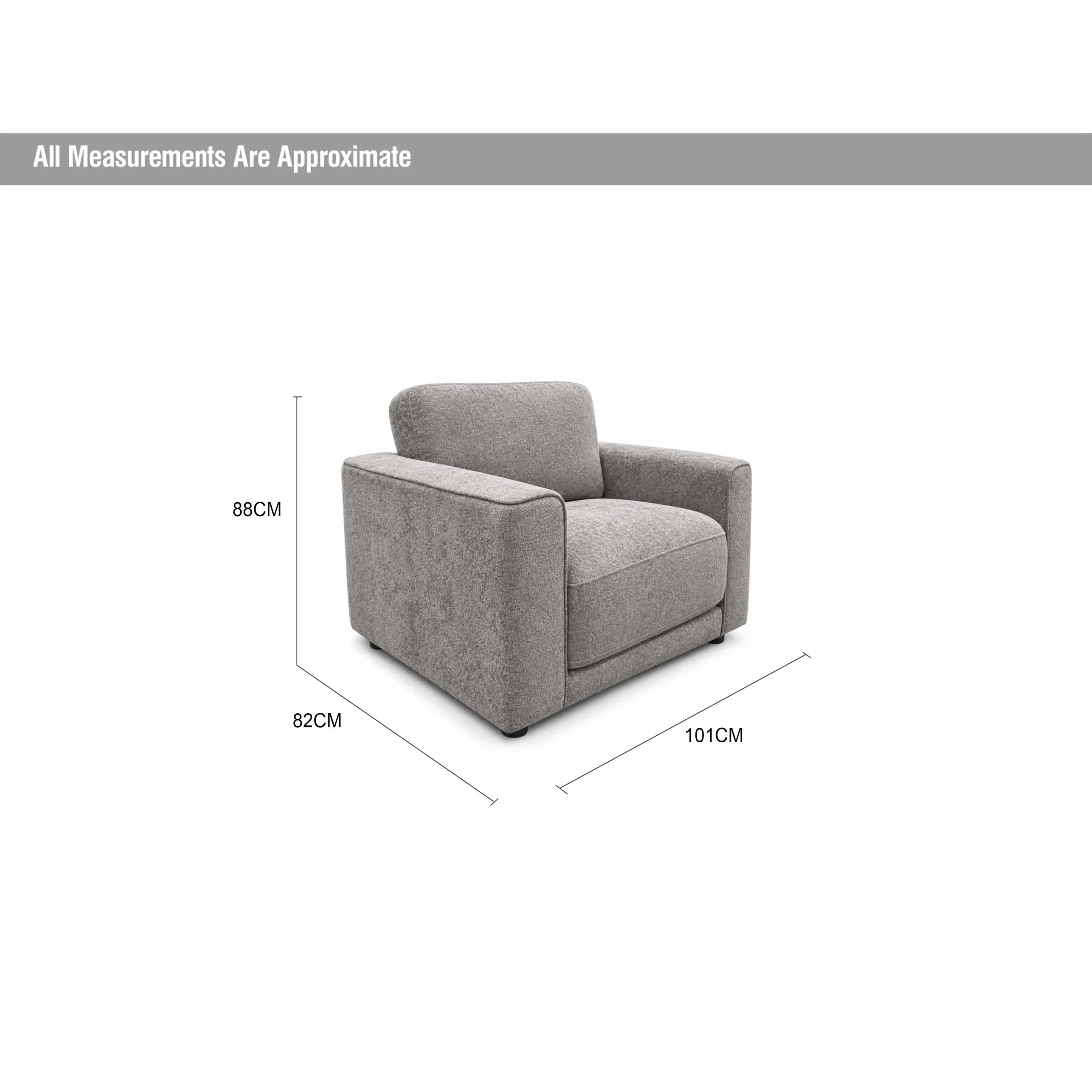 Single Seater Sofa Grey Dia United Furniture