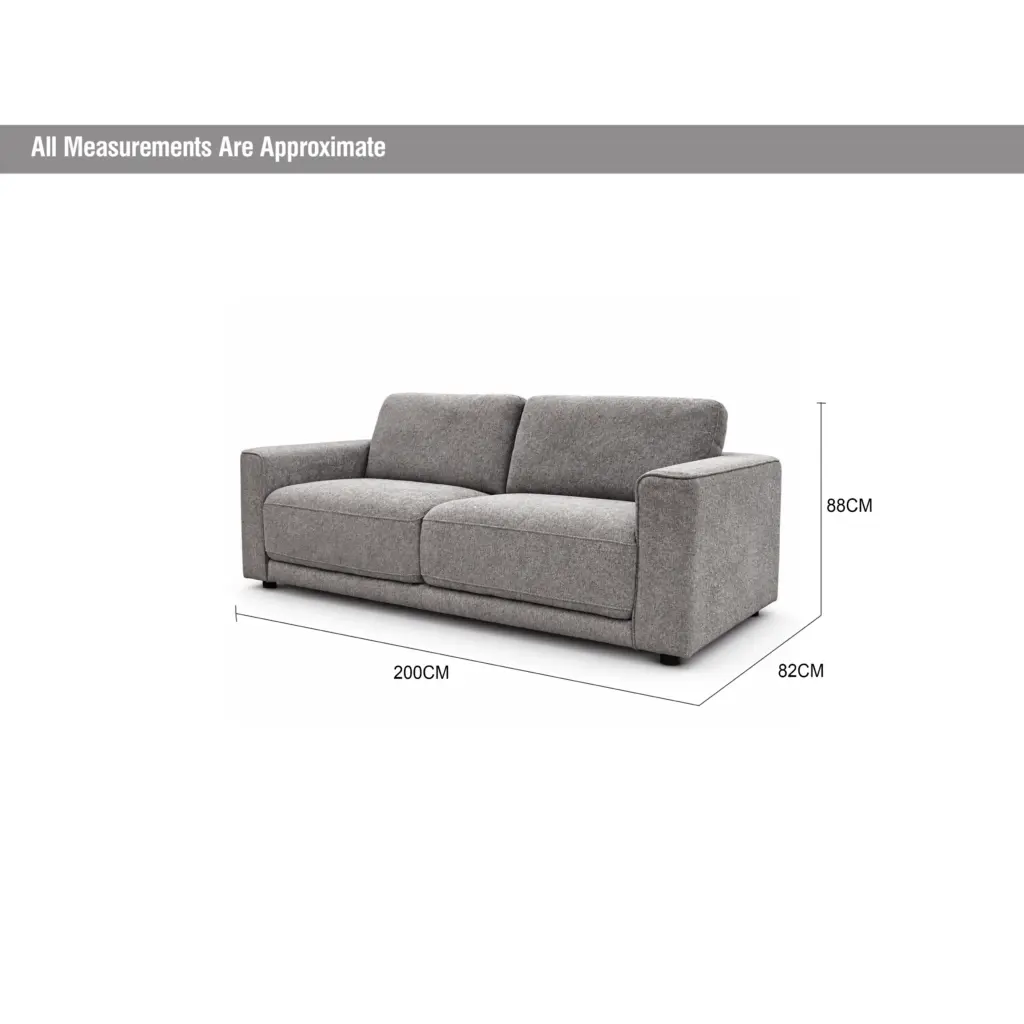 Sonett 3 Seater Dk Grey Dia United Furniture