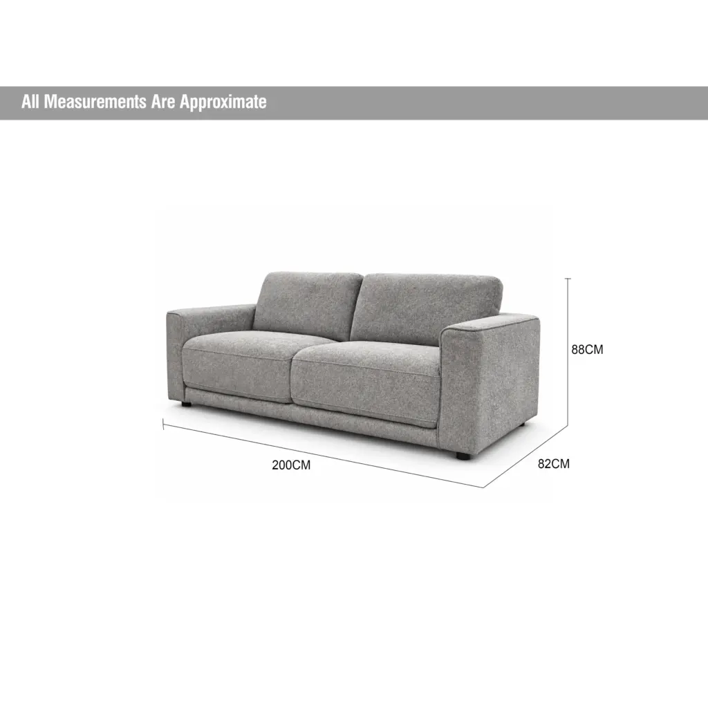 Sonett 3 Seater Grey Dia United Furniture