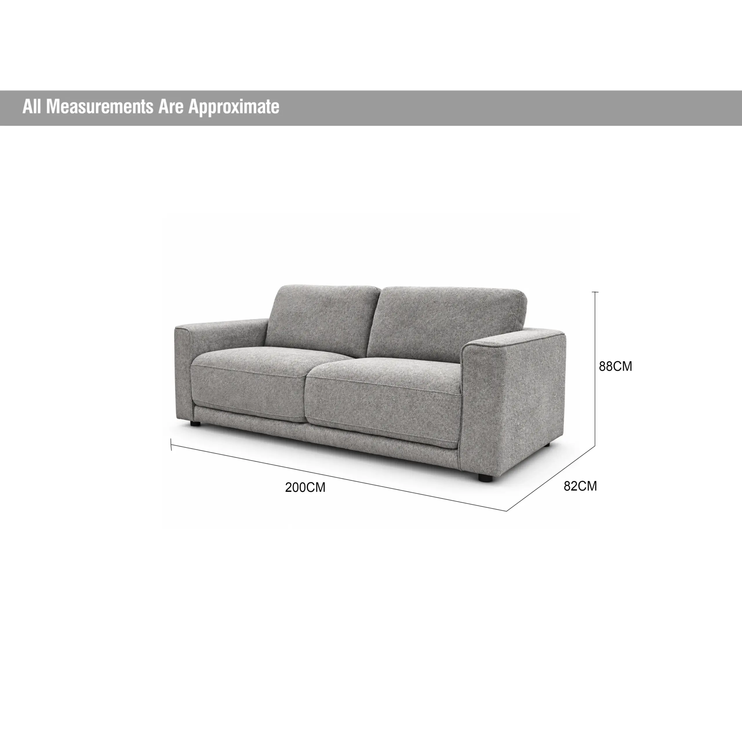 Sonett 3 Seater Grey Dia United Furniture