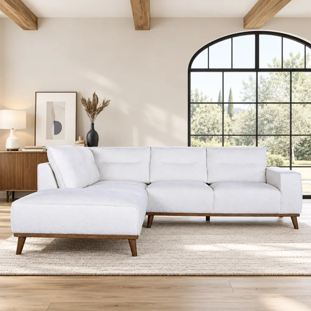 Ariana Right Corner Sofa - Beige - Thumbnail Image 1