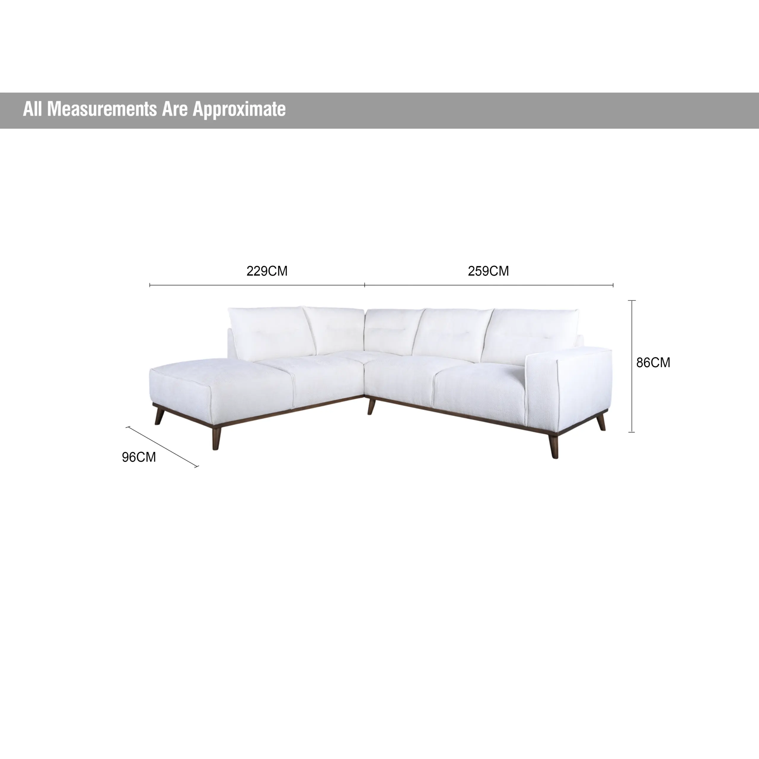 Ariana Right Corner Sofa - Beige - Image 7