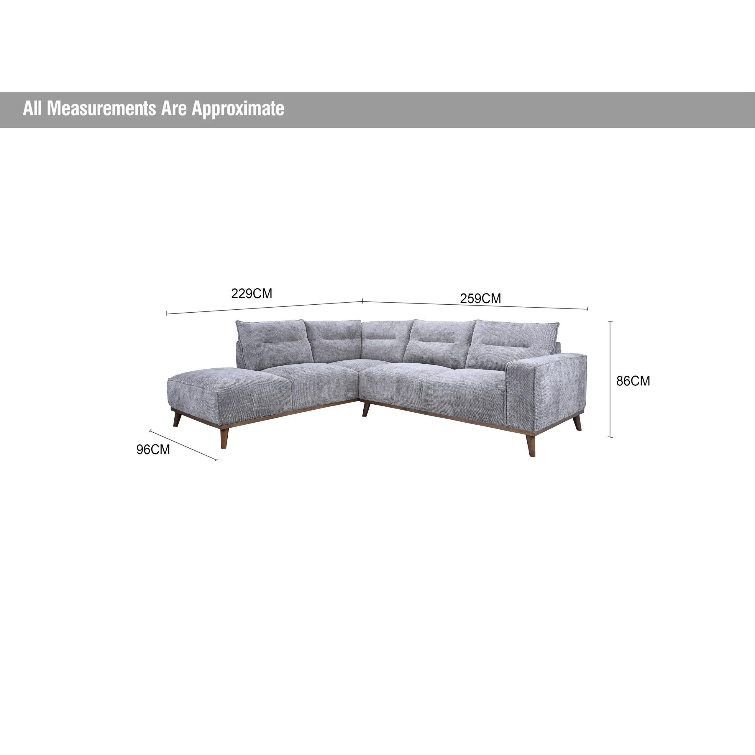 Ariana Right Corner Sofa - Grey Ariana Right Corner Sofa - Grey - Image 8