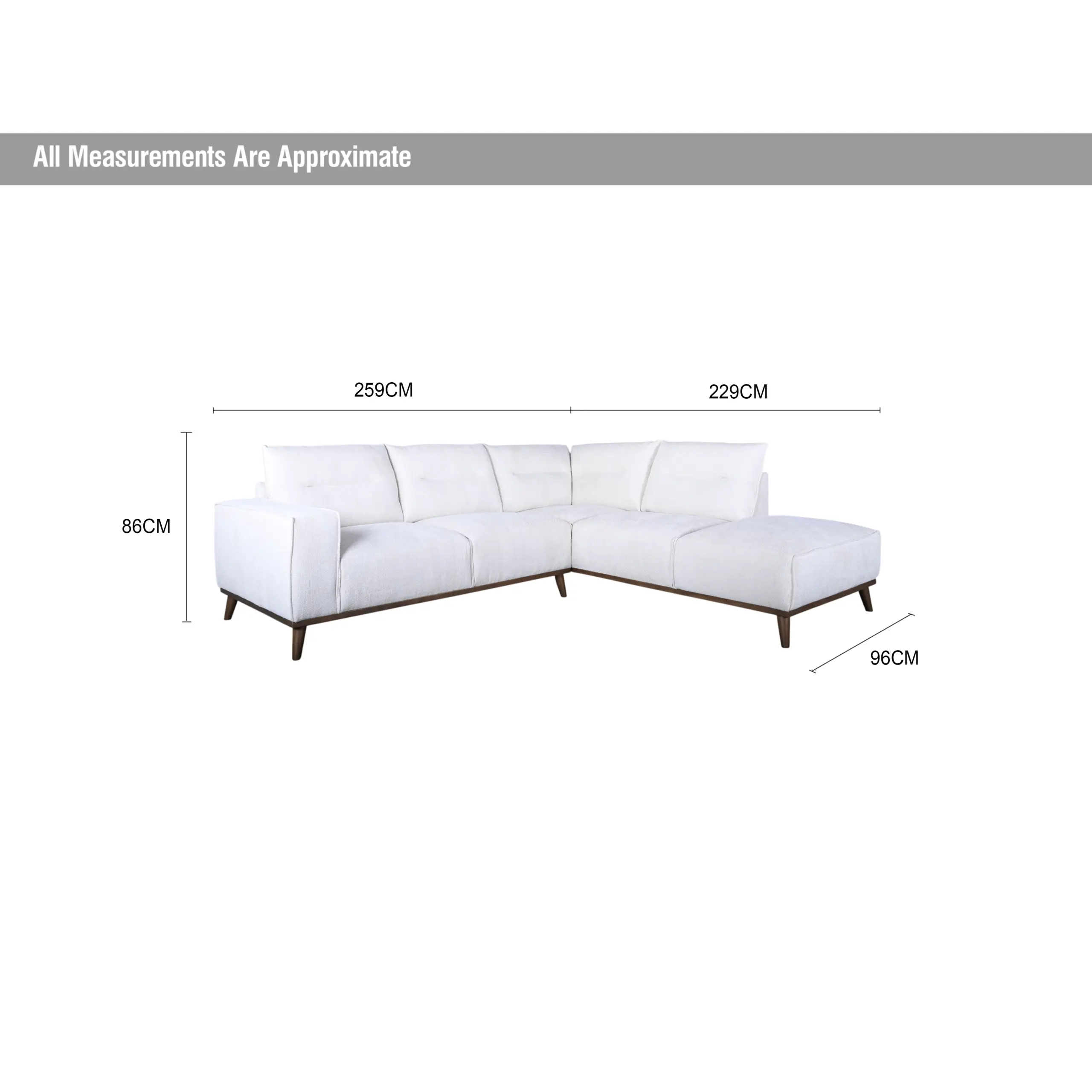 Ariana Left Corner Sofa - Beige - Image 8