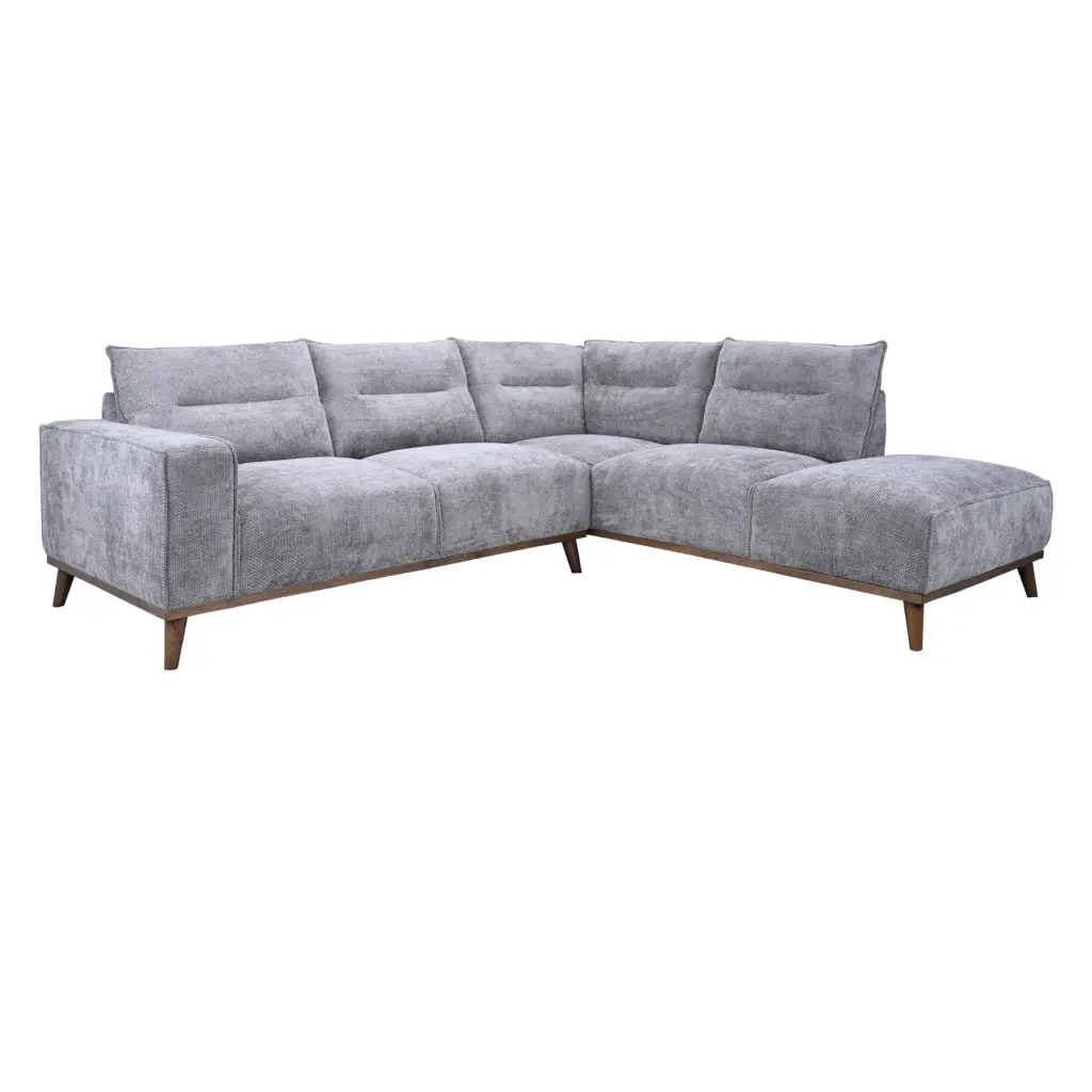 Ariana Left Corner Sofa - Grey - Thumbnail Image 5