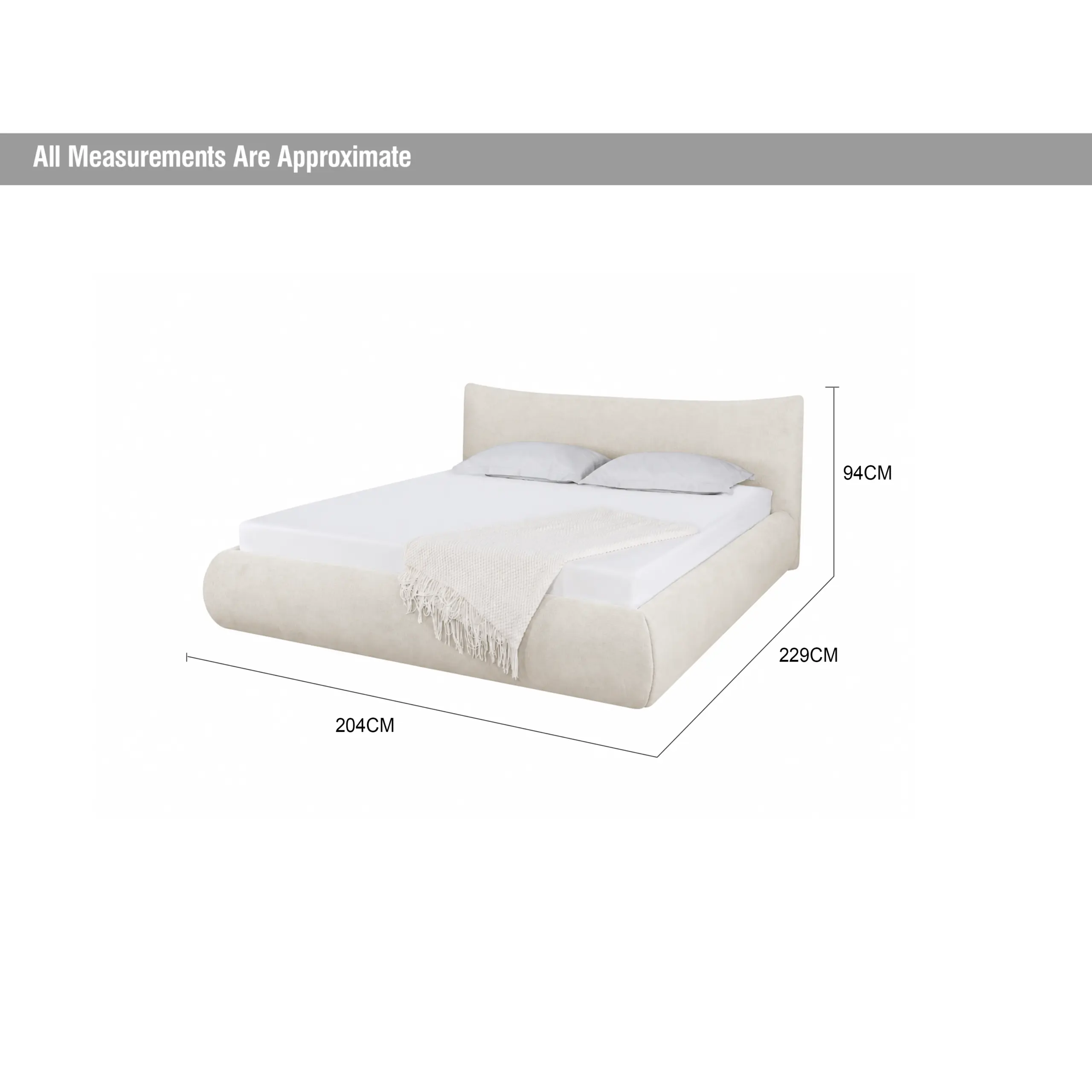 Astoria King Bed Cream Dia United Furniture