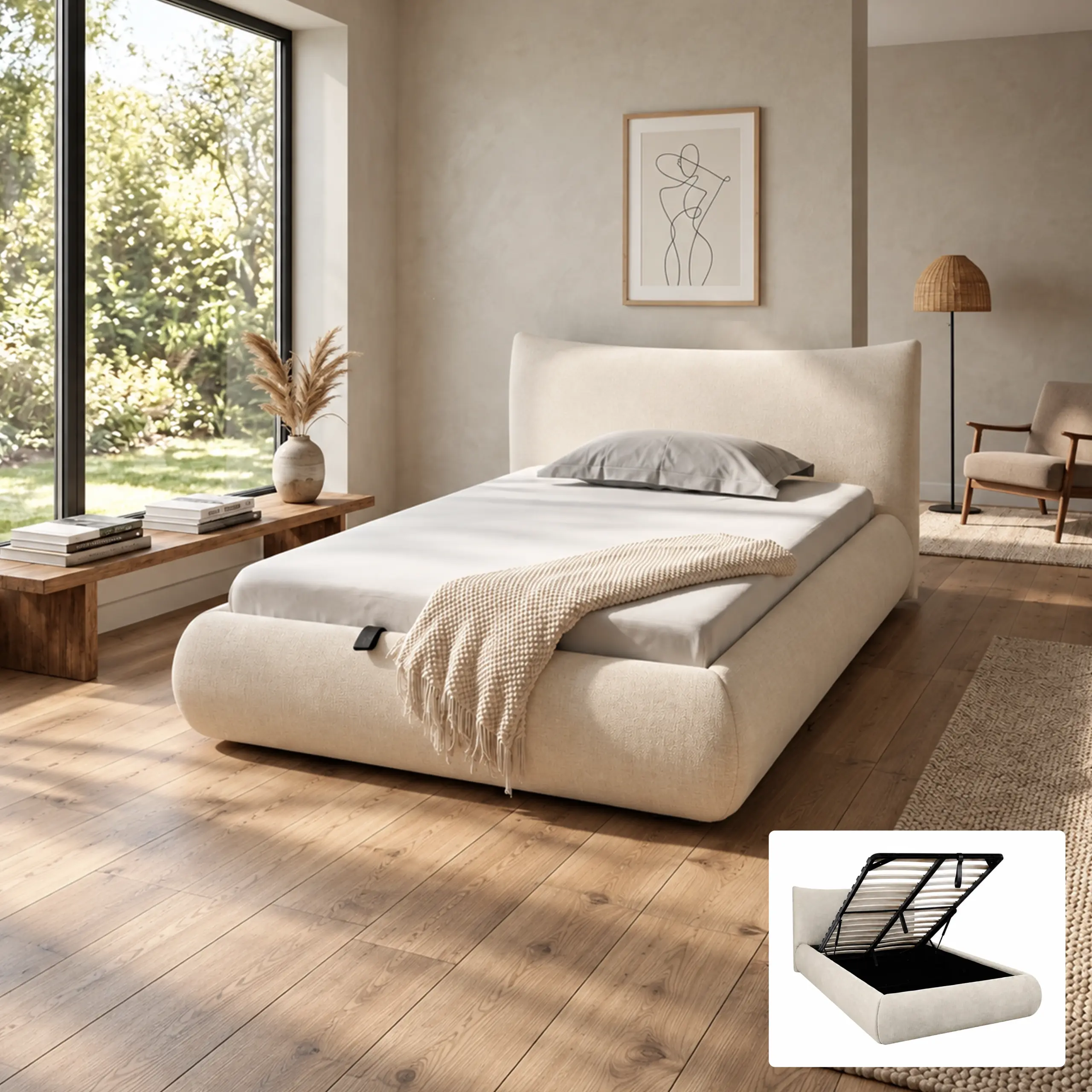 Astoria Single Bed Cream United Furniture