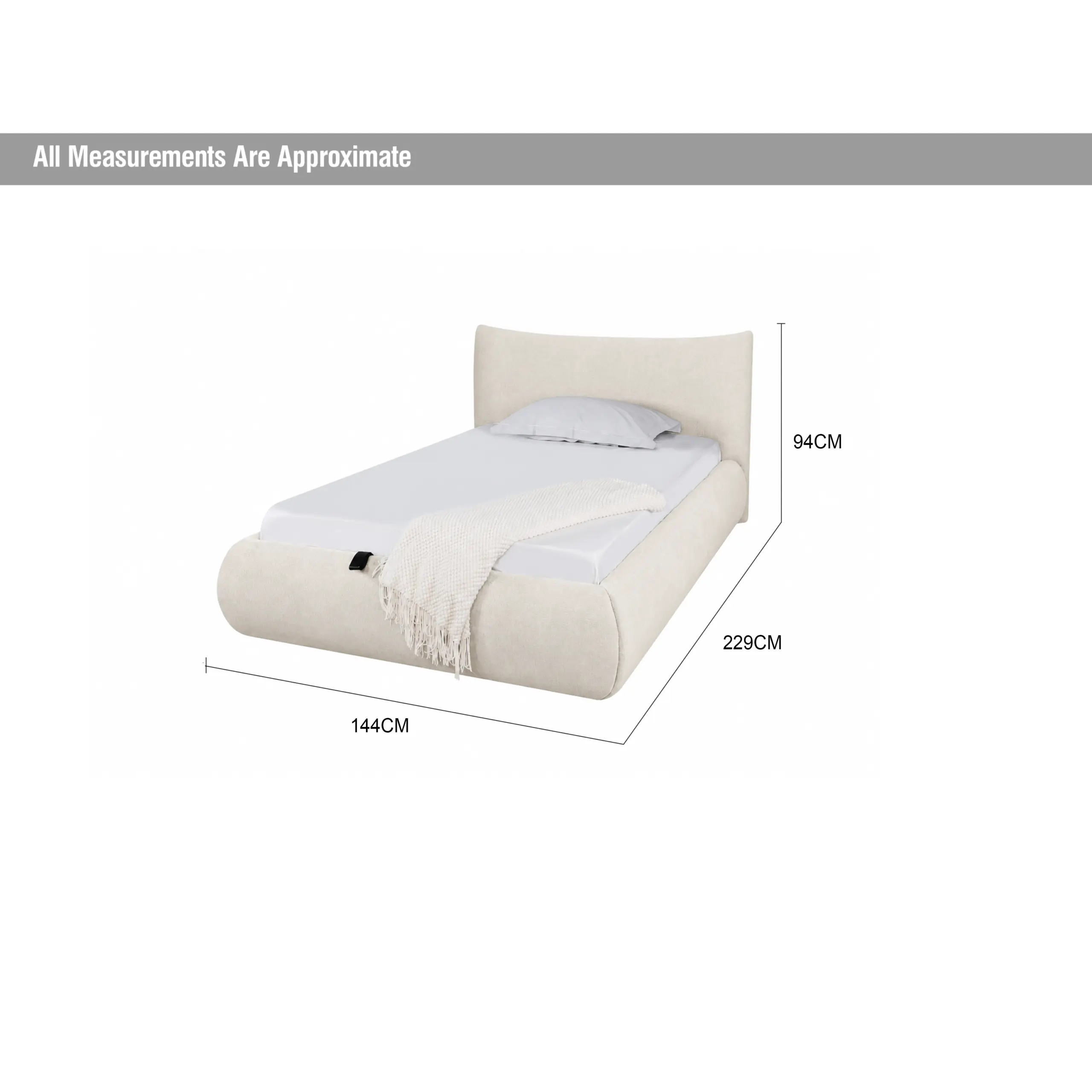 Astoria Single Bed Cream Dia United Furniture