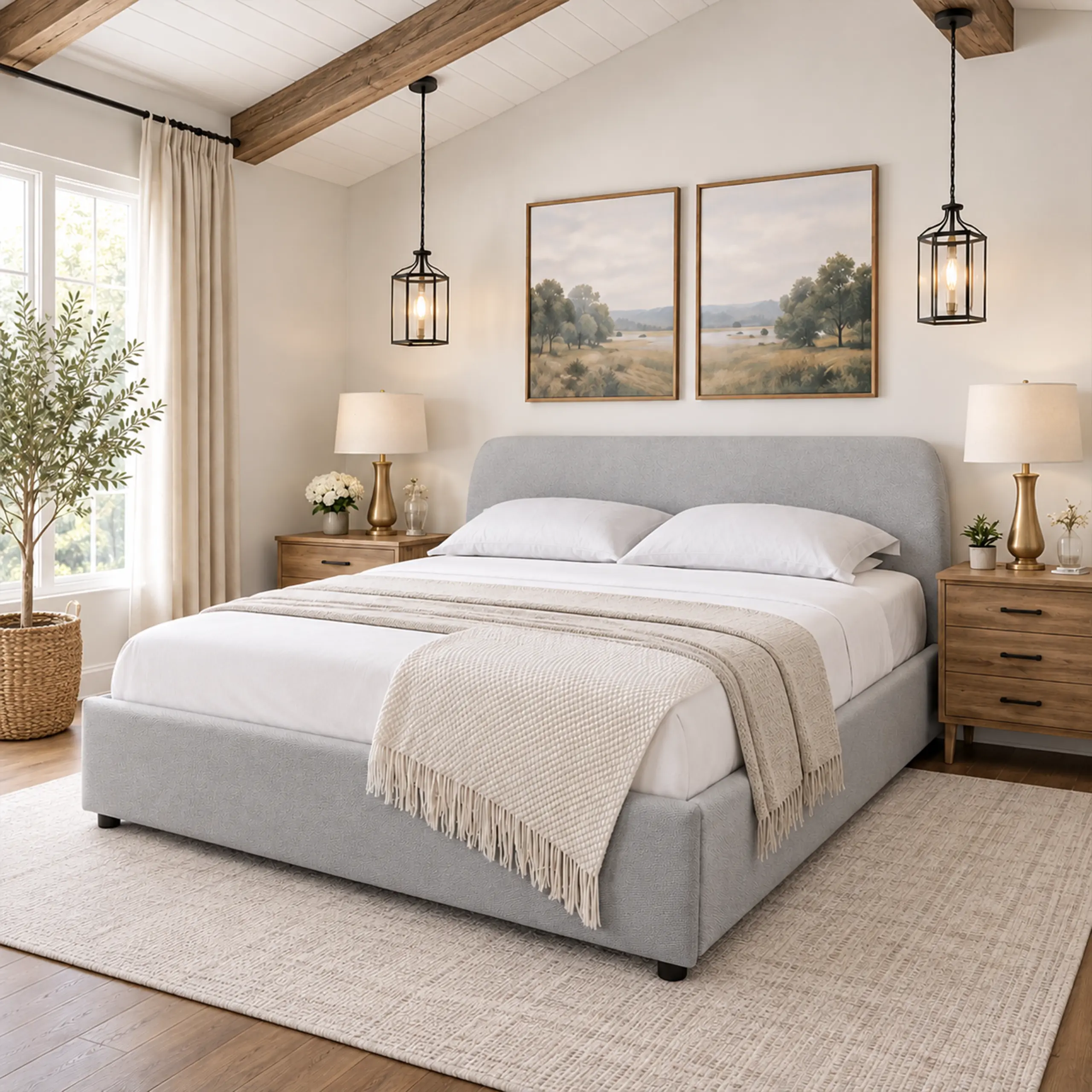 Aurea King Bed Grey Bg United Furniture