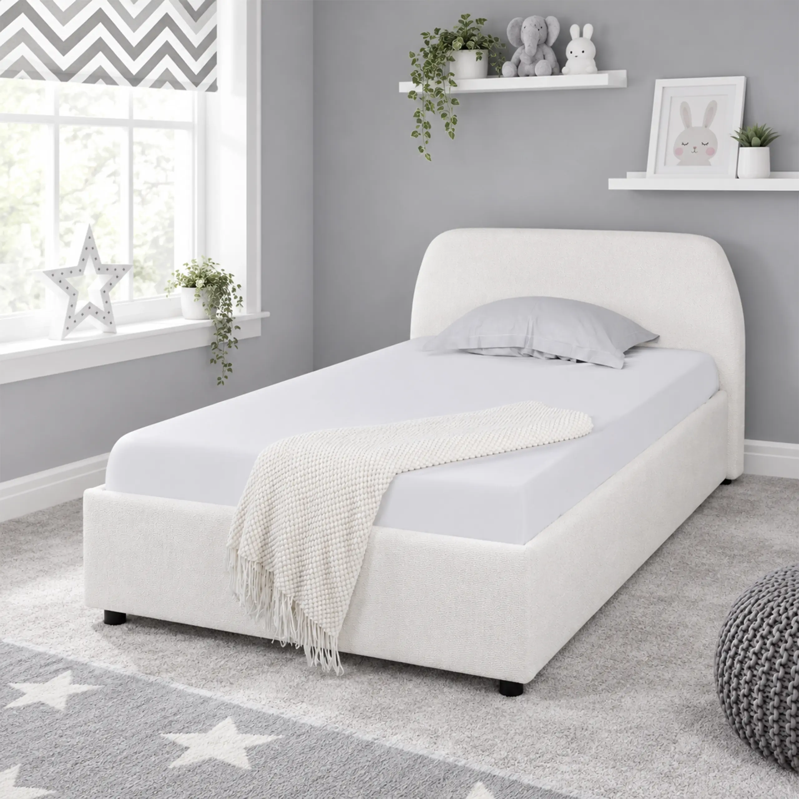 Aurea Single Bed White Bg United Furniture