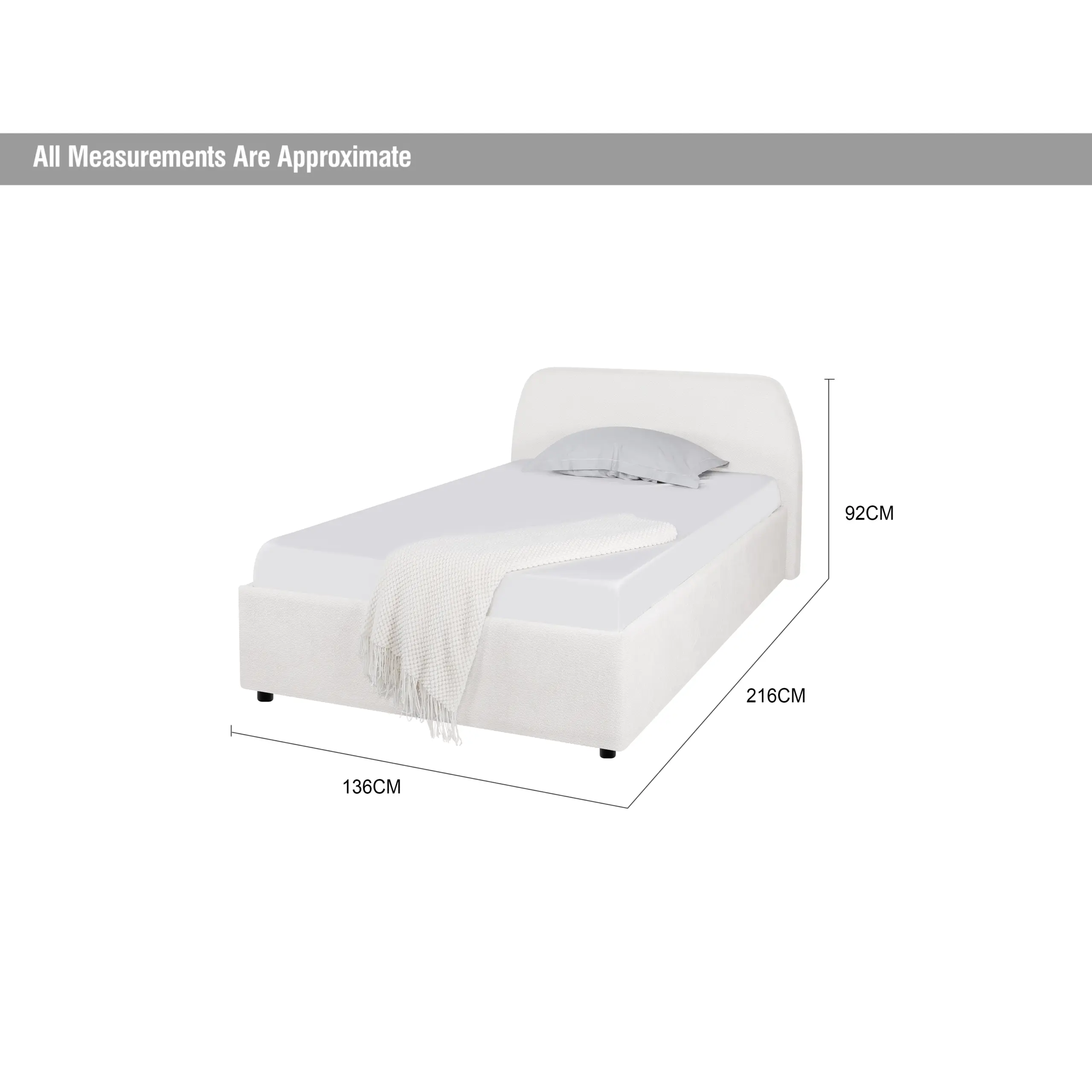 Aurea Single Bed White Dia United Furniture