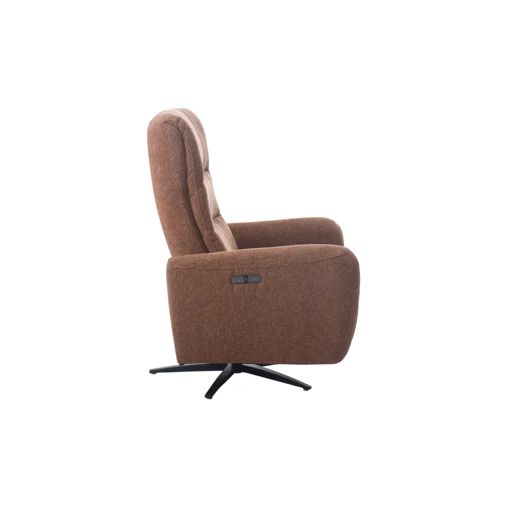 Quatro Swivel Chair with Power Recliner - Rust Quatro Swivel Chair with Power Recliner - Rust - Thumbnail Image 5