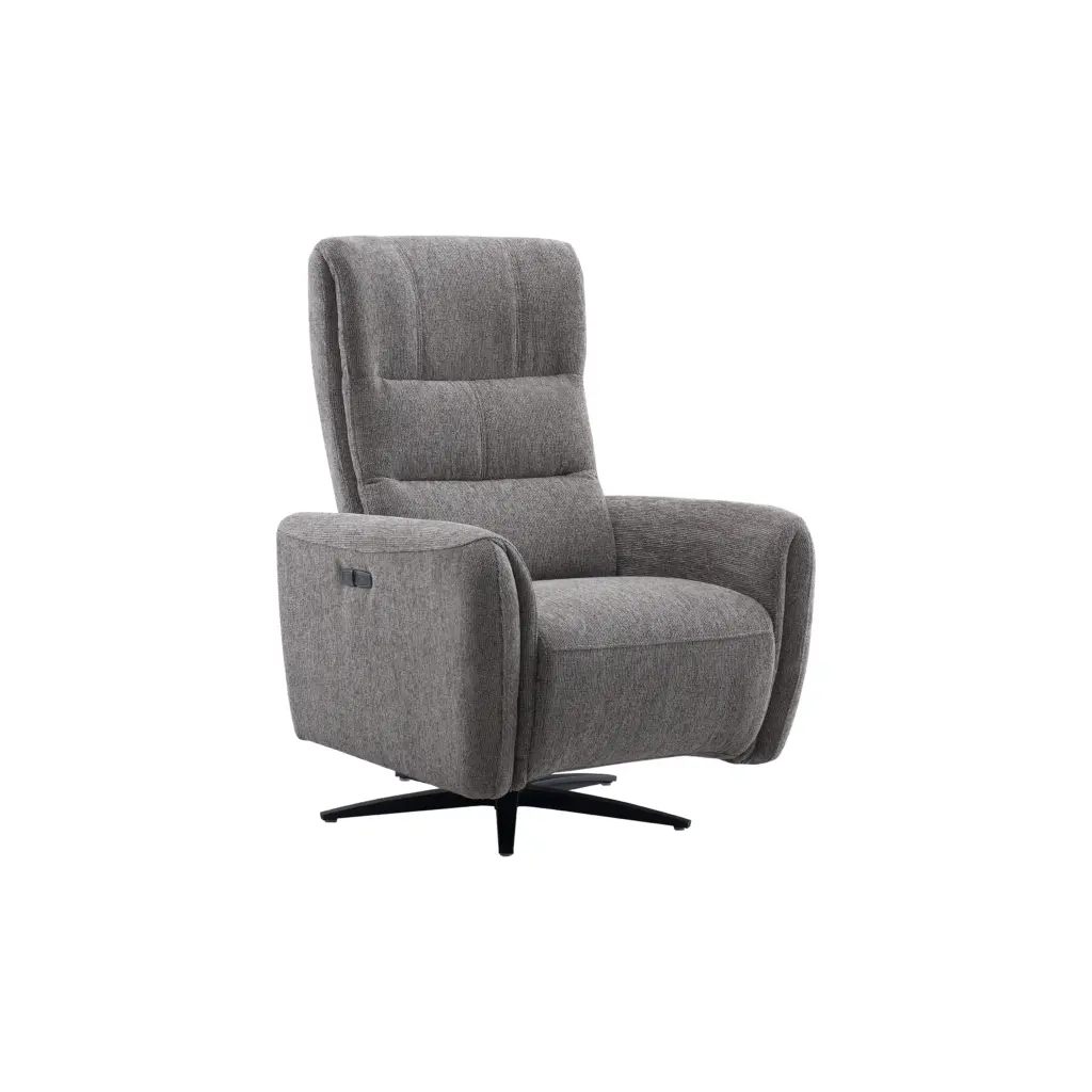 Quatro Swivel Chair with Power Recliner - Dark Grey Quatro Swivel Chair with Power Recliner - Dark Grey - Thumbnail Image 2