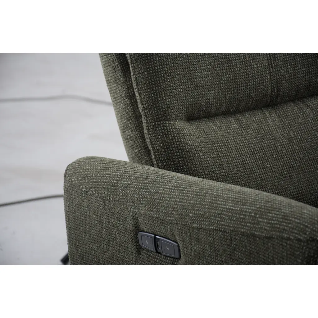 Quatro Swivel Chair with Power Recliner - Olive Green Quatro Swivel Chair with Power Recliner - Olive Green - Thumbnail Image 9