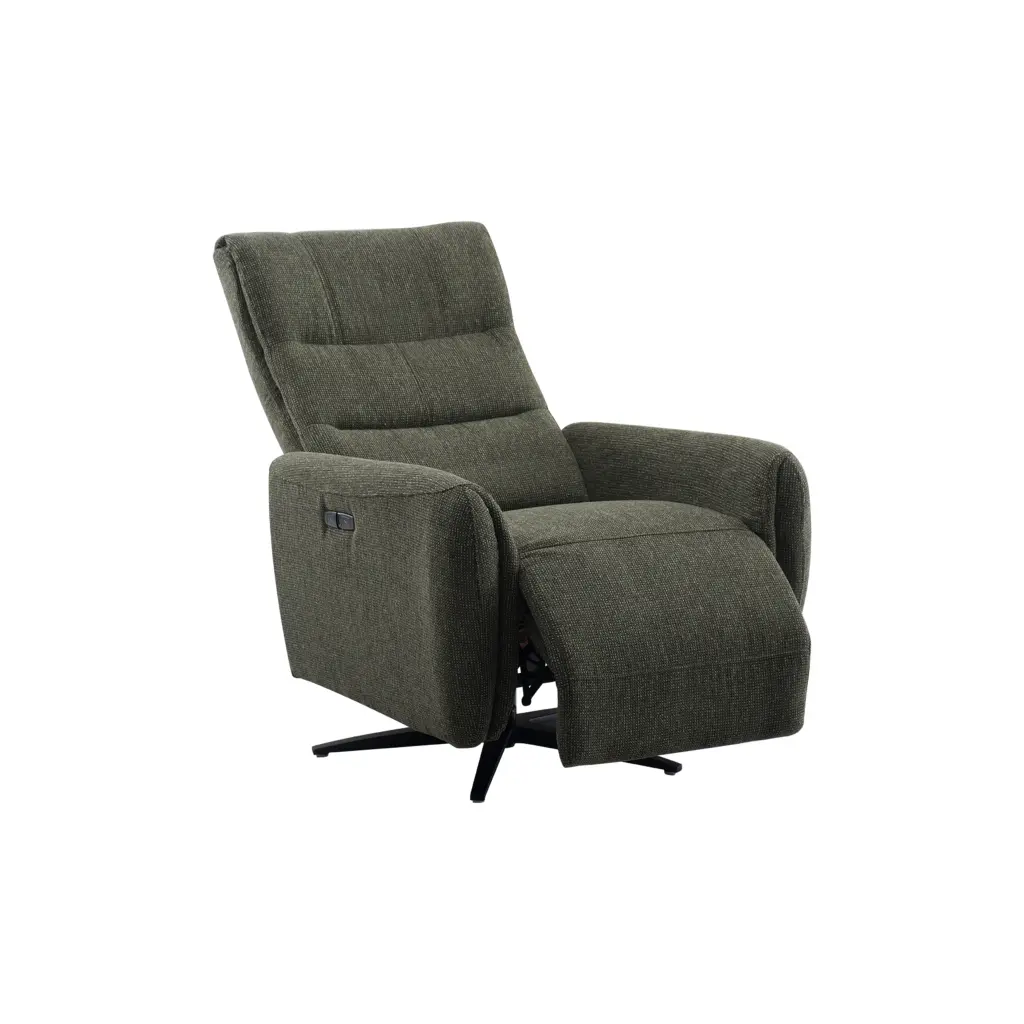 Quatro Swivel Chair with Power Recliner - Olive Green Quatro Swivel Chair with Power Recliner - Olive Green - Thumbnail Image 4