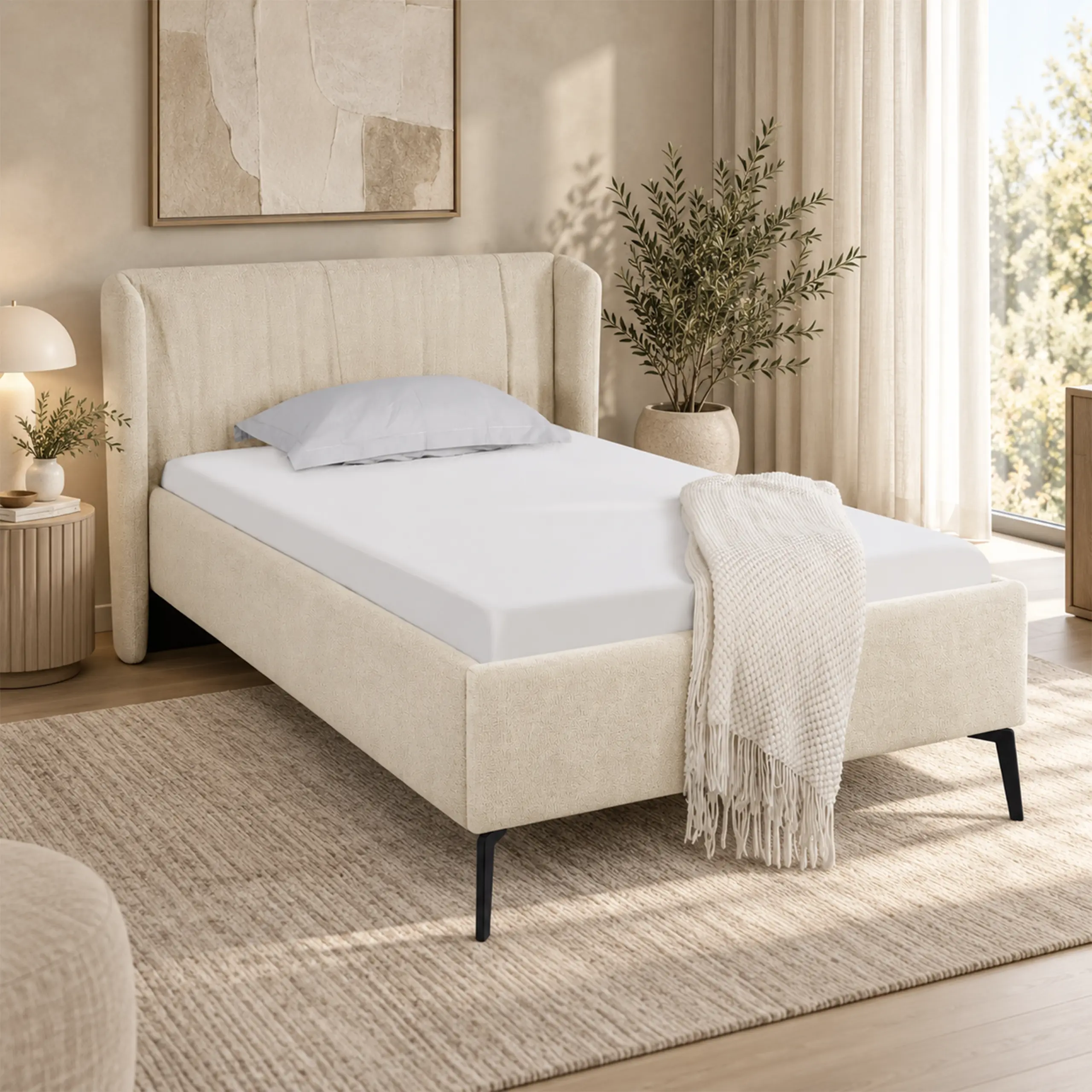 Roma Single Bed Beige United Furniture