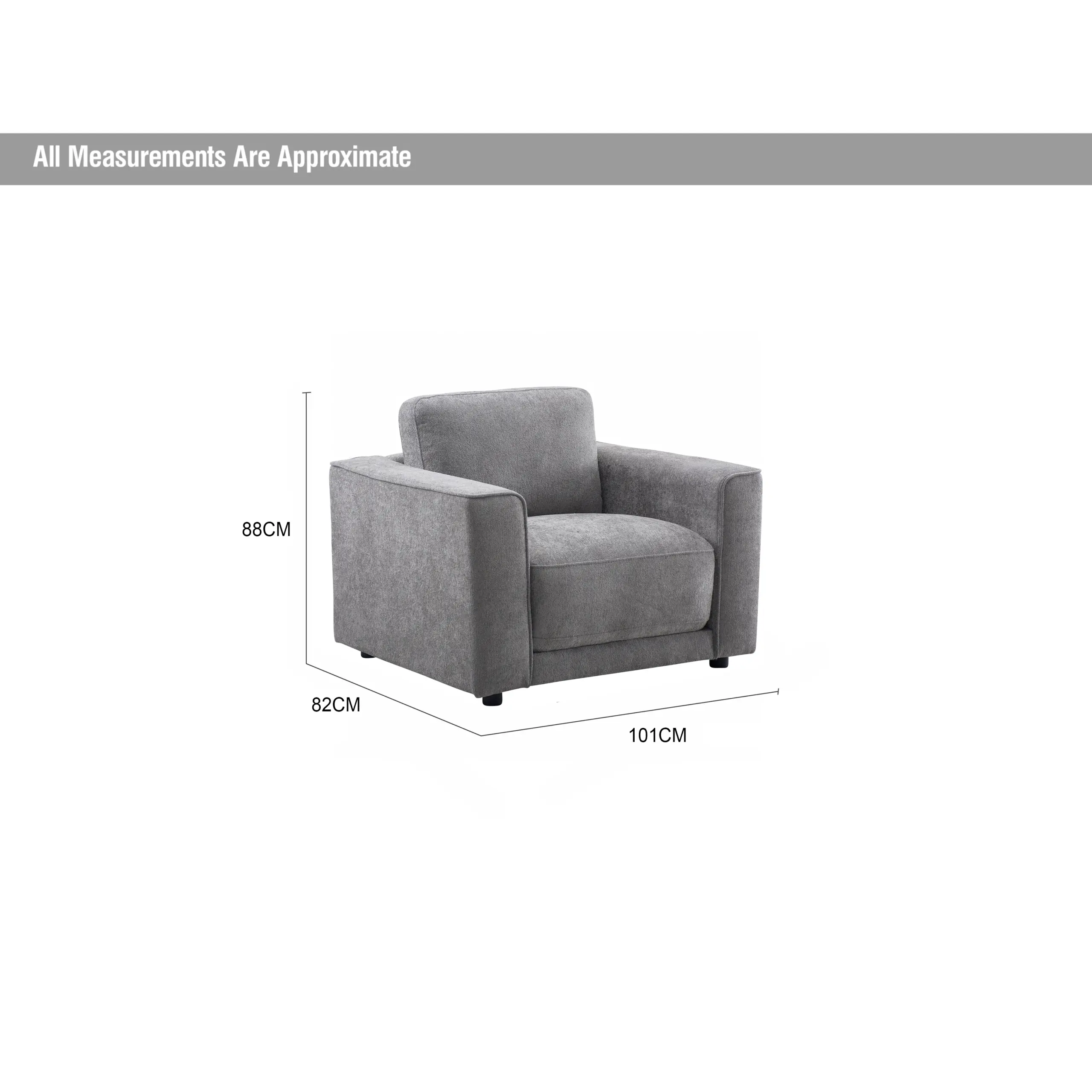 Single Seater Sofa Grey Dia United Furniture