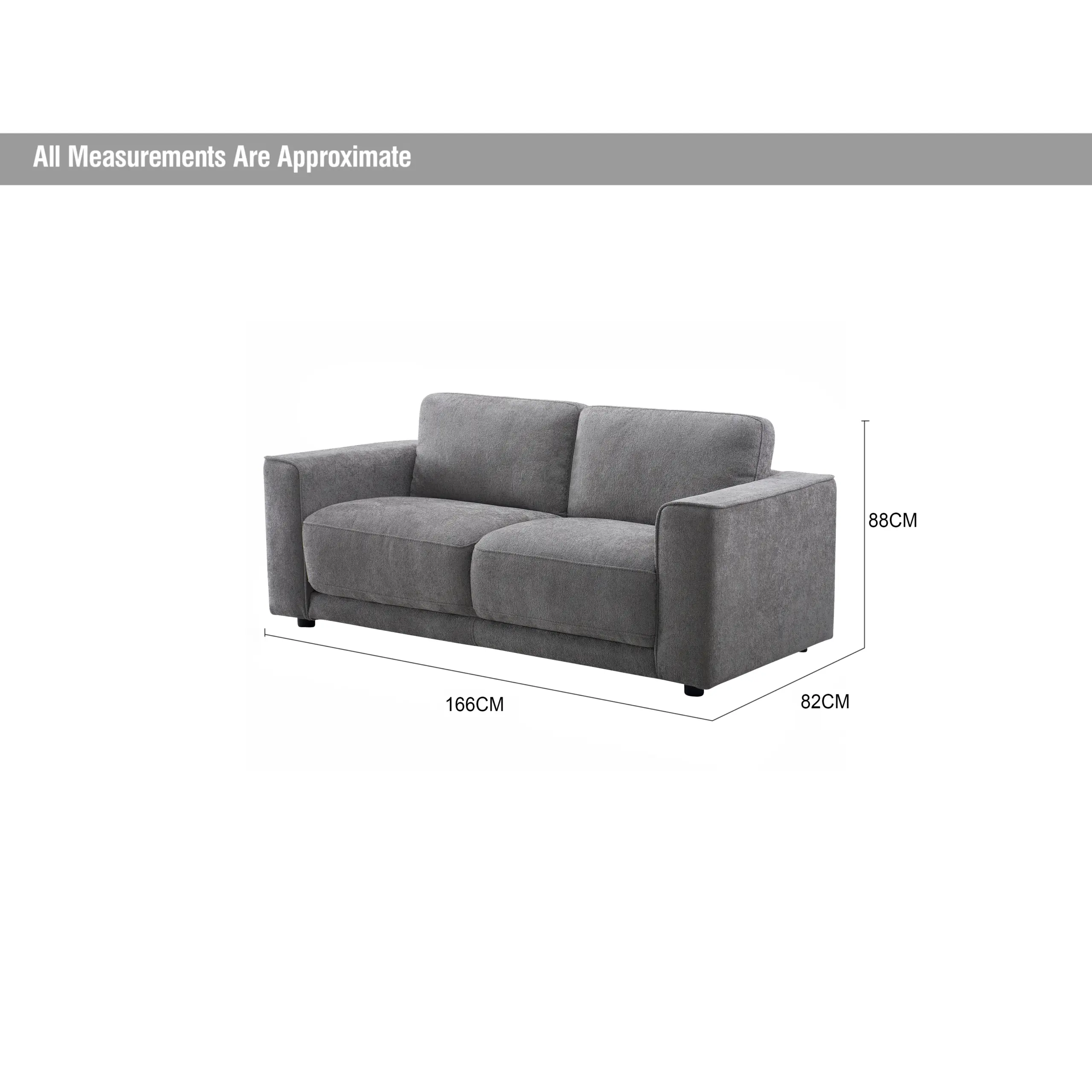 Sonett 2 Seater Grey Dia United Furniture